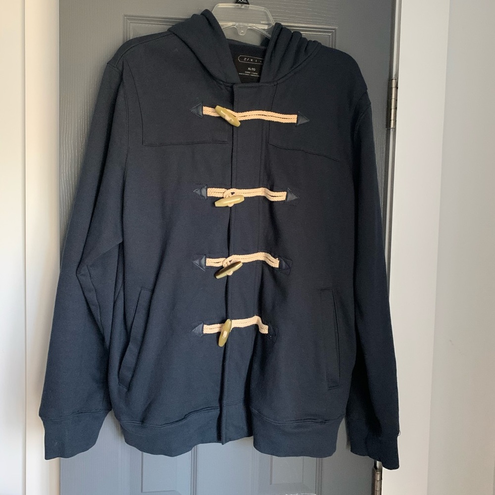 Men’s Zip Up Hoodie with Toggle Button Closure